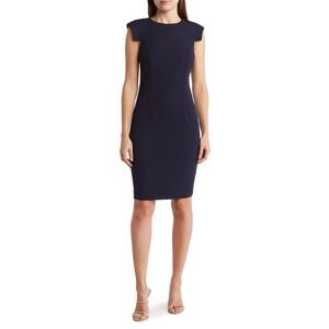 Eliza J Navy Sheath Bodycon Midi Dress NWT Womens Size S | Work to Cocktail